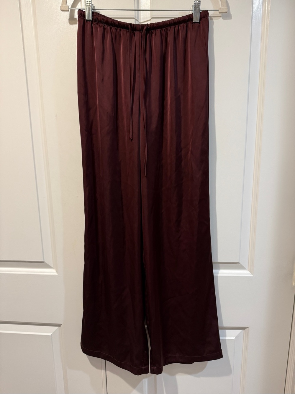 Sincerely Jules Wide-Leg Drawstring Pants - Burgundy Wine